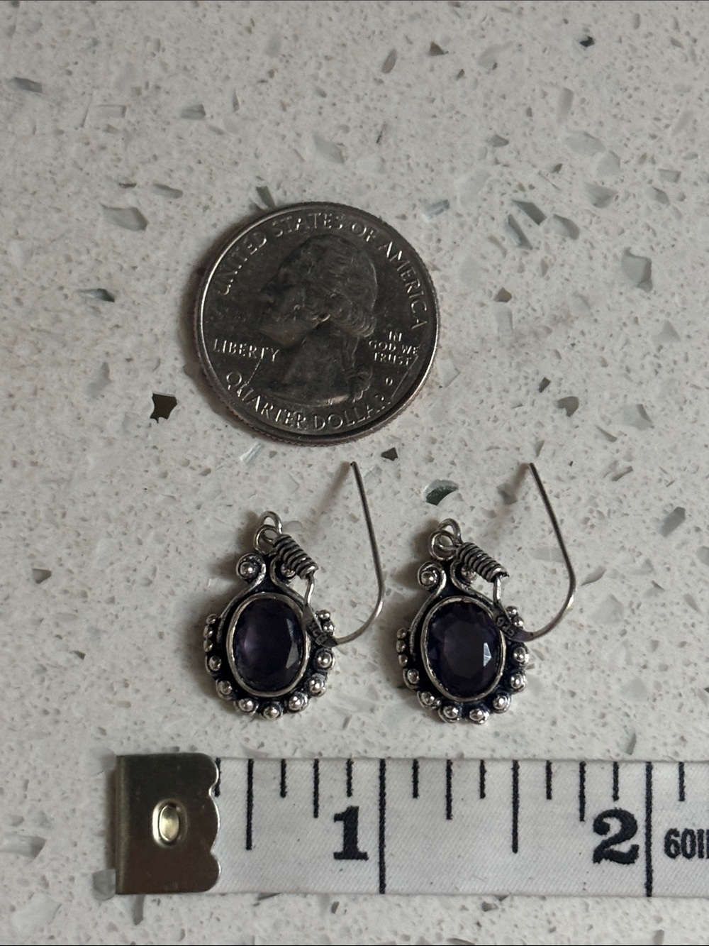 Amethyst Gemstone Pendant Necklace & Earrings Set - Picture 8 of 8